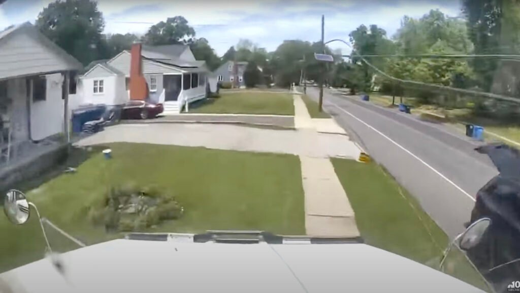 Watch A Dump Truck Smash Into A House From The Dump Truck's Perspective