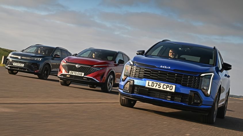 Kia Sportage vs Nissan Qashqai vs Volkswagen Tiguan - pictures