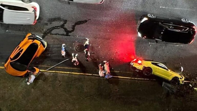 A Mustang Rolled, A McLaren’s Destroyed, And Everyone’s Guessing Why