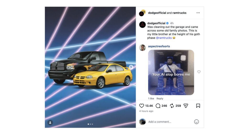 Dodge Posts AI Slop Of Its Own Cars, Doesn't Notice It Messed Up The Most Beloved Ones