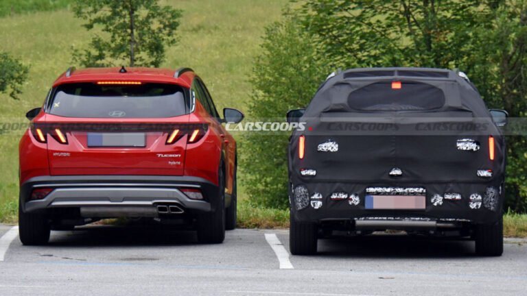 Redesigned Hyundai Tucson Spied Alongside The Current Model