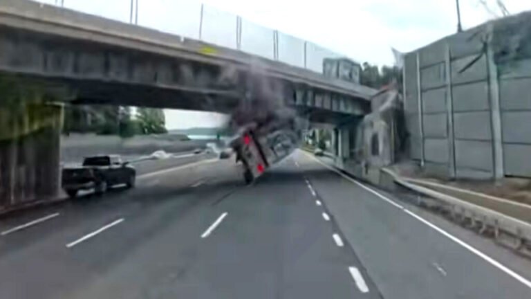 A Semi Hit A New York Overpass At Full Speed And Took A Camry Down With It