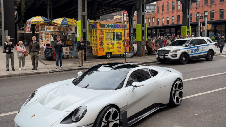 Porsche Mission S Looks Shockingly Low Next to a Tesla Model Y